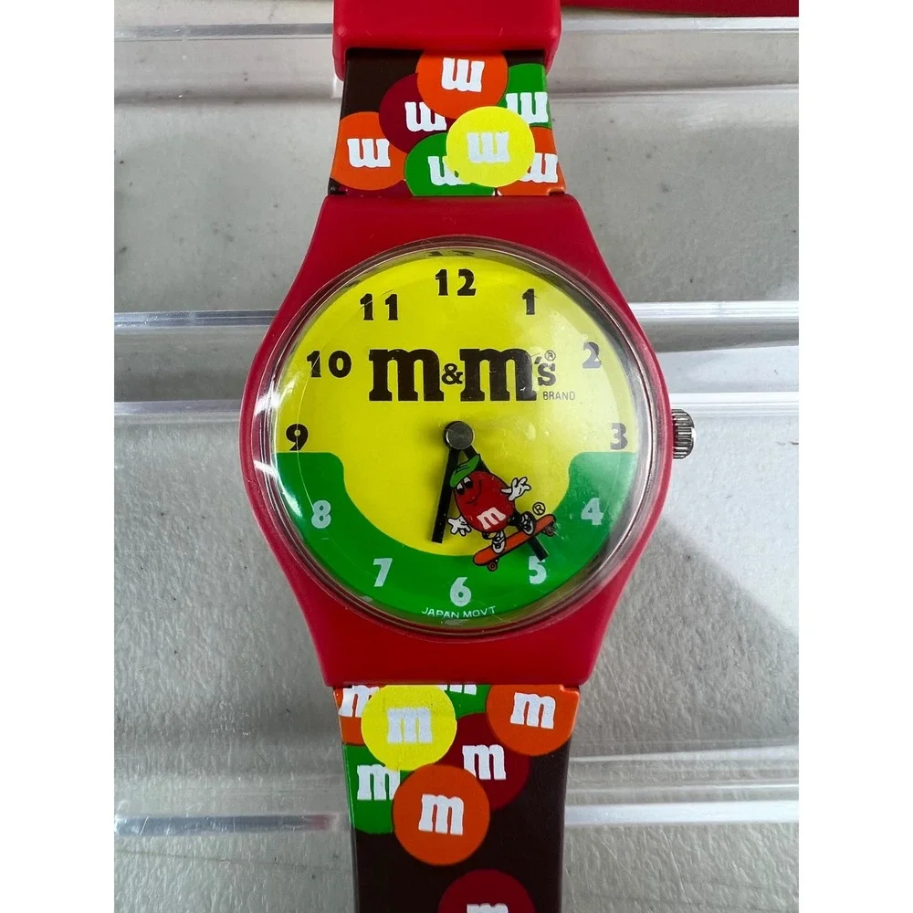 Vintage M&M's 1994 Engraved Special Edition Watch Floating M&M Red Character